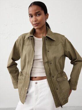 Banana Republic Chino Utility Jacket in Light Beige